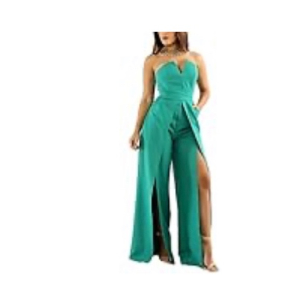 Bundle for 50% off! - Teal strapless jumpsuit